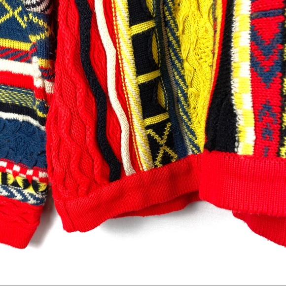 Vintage Rare COOGI Primary Chunky Cableknit Sweater EUC - Picture 6 of 12